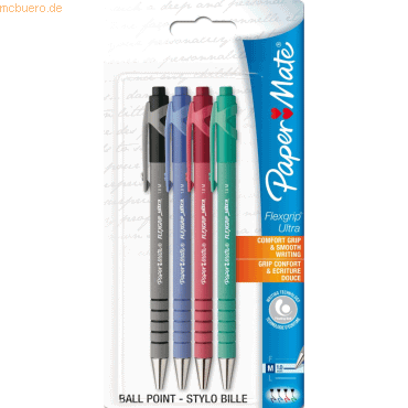 Papermate Kugelschreiber Flexgrip Ultra Druckmechanik M 4 Farben VE=4 von Papermate