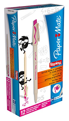 PaperMate Kugelschreiber Replay, Strichfarbe rosa S0851441 von PAPERMATE