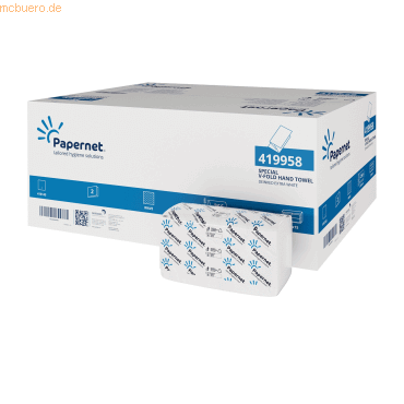 Papernet Papierhandtuch 419958 V-Falz 2-lagig weiß 24x23cm 15x266 Blat von Papernet