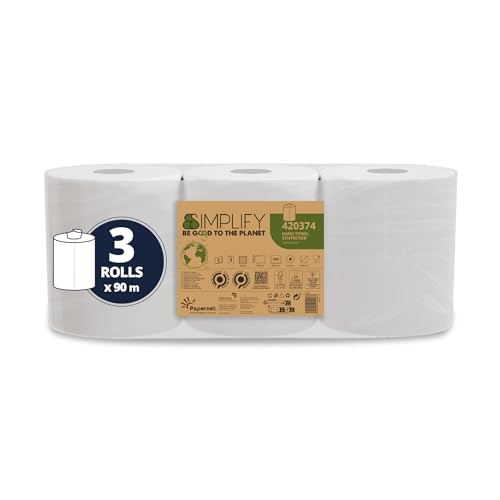 Papernet Simplify 420374 Centrefeed Carbon Neutral Handtuchrolle, 3 Rollen 90 m reines Zellulose-Papier, 2-lagig, 450 Abrisse pro Rolle 19,6 x 20 cm Papernet Simplify 420374 Centrefeed Carbon Neutral Handtuchrolle, 3 Rollen 90 m reines Zellulose-Papier, 2-lagig, 450 Abrisse pro Rolle 19,6 x 20 cm von Papernet