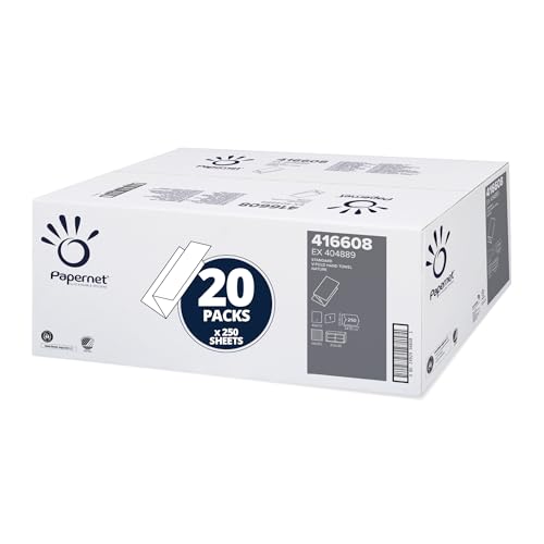 Papernet - V-faltiges Handtuch 416608, 5.000 Einweghandtücher aus Papier, hochbeständig, 2 Lagen, offene Größe 23x24,5 cm von Papernet