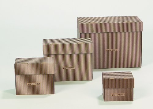 8 Papiertiger Karteikästen A6 Karton faltbar Streifendesign schwarzbraun passend für bis zu 300 Karteikarten von PapierTiger