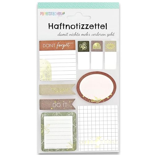 Papierdrachen Bullet Journal Sticky Notes - Uni - 9 verschiedene Blöcke Haftnotizen | Klebezettel | To do Wochenübersicht | viele hilfreiche Notizzettel für dein Notizbuch - Set 4 von Papierdrachen