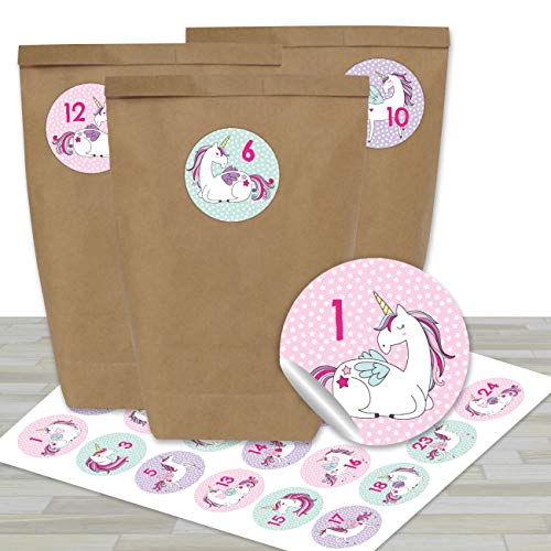 Papierdrachen Adventskalender zum Befüllen - mit 24 braunen Papiertüten und 24 Einhorn- Aufklebern - zum Selbermachen und Basteln - Mini Set Nr 28 - Weihnachtskalender für Kinder Papierdrachen Adventskalender zum Befüllen - mit 24 braunen Papiertüten und 24 Einhorn- Aufklebern - zum Selbermachen und Basteln - Mini Set Nr 28 - Weihnachtskalender für Kinder von Papierdrachen