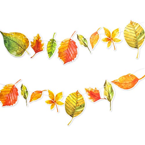 Papierdrachen 10m Girlande als Herbstdekoration - Deko zum Basteln für Jungen & Mädchen - Blätter | Kreativprojekt in Kita und Schule von Papierdrachen