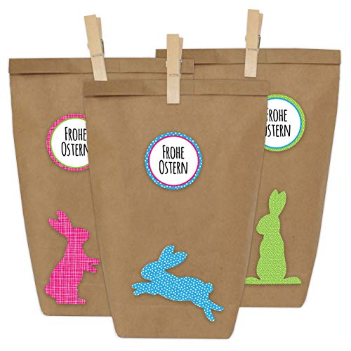 Papierdrachen 12 DIY Geschenktüten zu Ostern zum Basteln - Kreatives Osternest mit 12 Papiertüten und Osterhasen Aufklebern - Design 3 Papierdrachen 12 DIY Geschenktüten zu Ostern zum Basteln - Kreatives Osternest mit 12 Papiertüten und Osterhasen Aufklebern - Design 3 von Papierdrachen