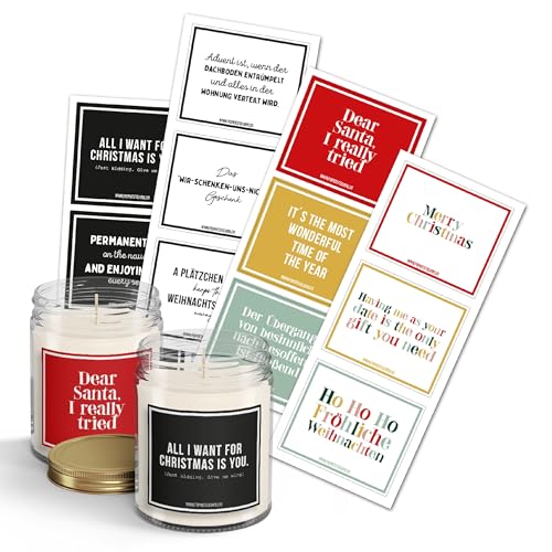 Papierdrachen 12 Kerzenglas-Sticker mit witzigen Sprüchen – Weihnachten - DIY – 5 x 6 cm – Set 09 Papierdrachen 12 Kerzenglas-Sticker mit witzigen Sprüchen – Weihnachten - DIY – 5 x 6 cm – Set 09 von Papierdrachen