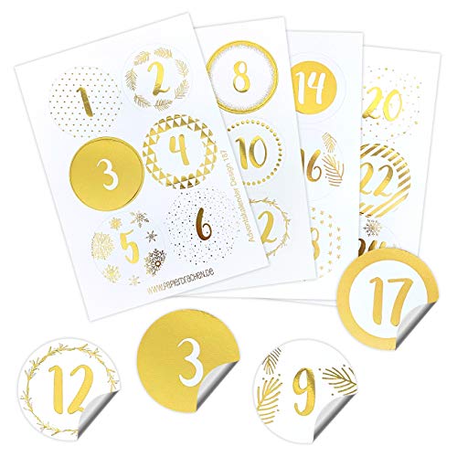 Papierdrachen 24 Adventskalender Zahlenaufkleber - Goldfoliert | Nummer 189 - Sticker für deinen Weihnachtskalender - zum Basteln und Dekorieren Papierdrachen 24 Adventskalender Zahlenaufkleber - Goldfoliert | Nummer 189 - Sticker für deinen Weihnachtskalender - zum Basteln und Dekorieren von Papierdrachen