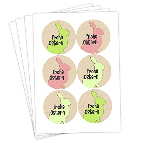 Papierdrachen 24 Oster Aufkleber zum Basteln und Dekorieren - Motiv Frohe Ostern - Sticker Nr 43 - Ostern 2021 von Papierdrachen