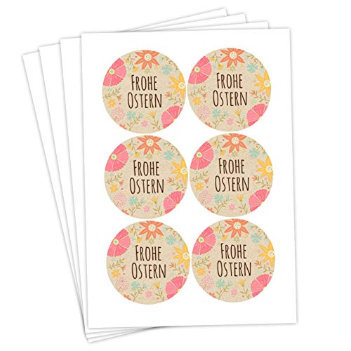 Papierdrachen 24 Oster Aufkleber zum Basteln und Dekorieren - Motiv Ostergrüße blumig - Sticker Nr 34 - Ostern 2023 Papierdrachen 24 Oster Aufkleber zum Basteln und Dekorieren - Motiv Ostergrüße blumig - Sticker Nr 34 - Ostern 2023 von Papierdrachen