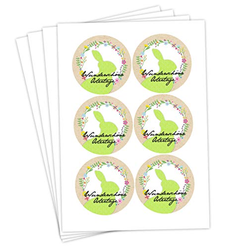 Papierdrachen 24 Oster Aufkleber zum Basteln und Dekorieren - Motiv Wunderschöne Ostertage - Sticker Nr 51 - Ostern 2021 von Papierdrachen