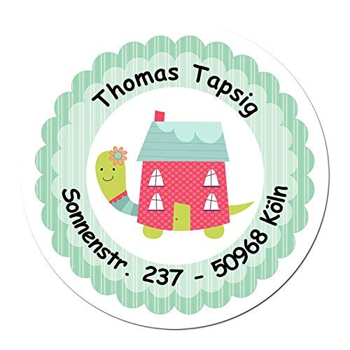 Papierdrachen 24 individuelle Aufkleber für Kinder - Motiv Schnecke - personalisierte Sticker - Adresse Schule Einschulung von Papierdrachen