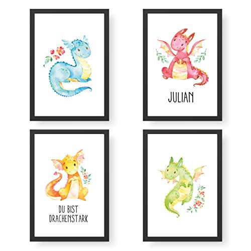 Papierdrachen 4 Premium Poster DIN A4 | Personalisierte Wandbilder für Kinderzimmer - Drachen - hochwertige individualisierbare Kunstdrucke | Dekoration | Wandbild mit Namen Papierdrachen 4 Premium Poster DIN A4 | Personalisierte Wandbilder für Kinderzimmer - Drachen - hochwertige individualisierbare Kunstdrucke | Dekoration | Wandbild mit Namen von Papierdrachen