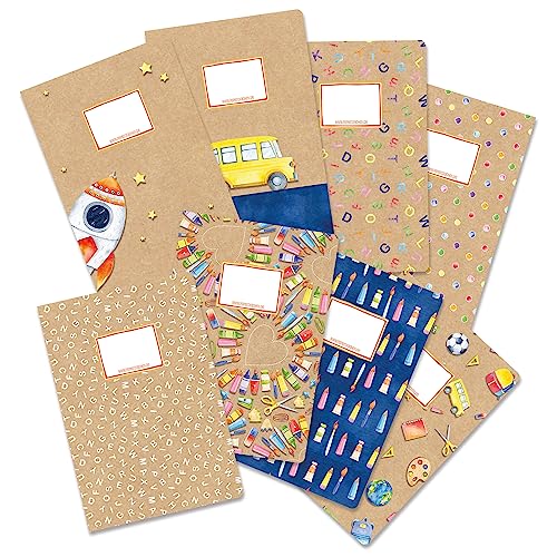 Papierdrachen 8 hochwertige Schnellhefter aus Karton für Kinder | DIN A4 | Motiv Kraftpapier - Schnellhefter aus 350g/m² Karton - Set Nummer 2 von Papierdrachen