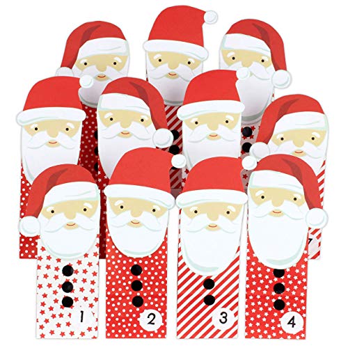 Papierdrachen DIY Adventskalender zum Befüllen - ausgestanzter Weihnachtsmann - mit 24 roten Papiertüten zum selbst Befüllen und zum Selberbasteln - Weihnachten für Kinder von Papierdrachen