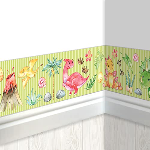 Papierdrachen Kinderbordüre Dino | Bordüre Kinderzimmer | Tapete für Kinder | Verschönerung von Wänden und Themenzimmern | Wanddekoration für Jungen und Mädchen - Set 4 Papierdrachen Kinderbordüre Dino | Bordüre Kinderzimmer | Tapete für Kinder | Verschönerung von Wänden und Themenzimmern | Wanddekoration für Jungen und Mädchen - Set 4 von Papierdrachen