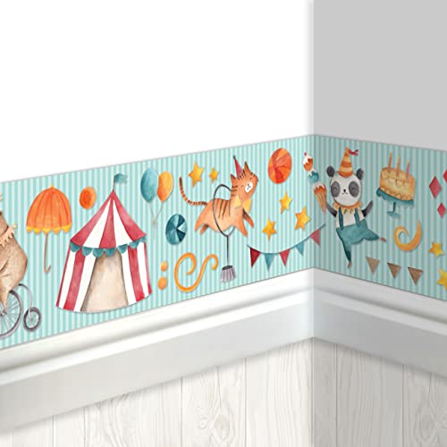 Papierdrachen Kinderbordüre Zirkus | Bordüre Kinderzimmer | Tapete für Kinder | Verschönerung von Wänden und Themenzimmern | Wanddekoration für Jungen und Mädchen - Set 3 Papierdrachen Kinderbordüre Zirkus | Bordüre Kinderzimmer | Tapete für Kinder | Verschönerung von Wänden und Themenzimmern | Wanddekoration für Jungen und Mädchen - Set 3 von Papierdrachen