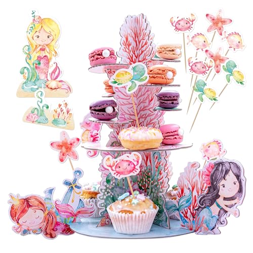 Papierdrachen Meerjungfrau Deko-Set Kindergeburtstag – Etagere, Tischkonfetti, Cupcake-Topper – beidseitig bedruckt – Partyzubehör Mädchen Jungen Papierdrachen Meerjungfrau Deko-Set Kindergeburtstag – Etagere, Tischkonfetti, Cupcake-Topper – beidseitig bedruckt – Partyzubehör Mädchen Jungen von Papierdrachen