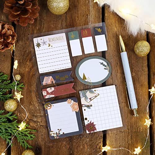 Papierdrachen Bullet Journal Sticky Notes - Schlittschuhe - 9 verschiedene Blöcke Haftnotizen zur Weihnachtszeit | Klebezettel | To do | Notizzettel für dein Notizbuch - Set 2 von Papierdrachen