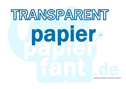 Transparentpapier - 100 Blatt Papier transparent DIN A4 110-115 g/m² - papierfant.de - SUPER! von Papierfant.de