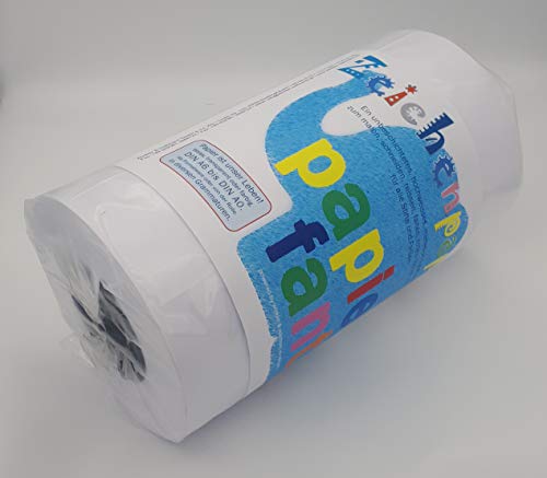 Zeichenpapier auf Rolle von papierfant.de - Länge: 175 Meter - Breite: 30cm - Jumborolle - DIN A4 - weiß - glatt - matt - Malpapier von Papierfant.de