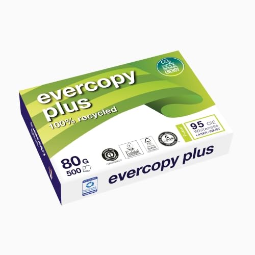Evercopy Plus Papier, 500 Blatt, A4, 80 g/m², 5 Packungen von Papiers Clairefontaine