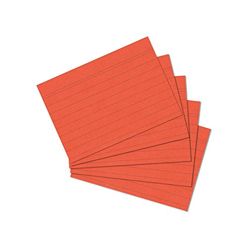 Papiertiger 100 Karteikarten (DIN A7, Orange, Liniert, 1) von Papiertiger