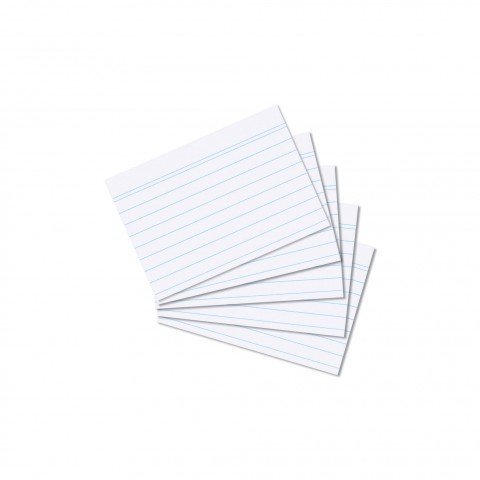 Papiertiger 100 Karteikarten (DIN A8, Weiß, Liniert, 10) von Papiertiger