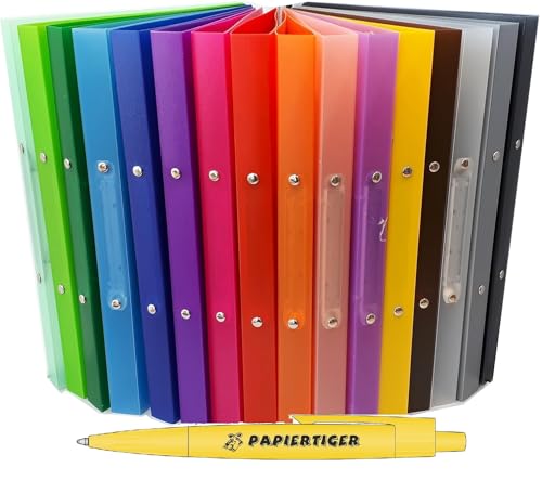 Papiertiger Premium Ringbuch aus sehr dickem Kunststoff | 16 Farben DIN A4 30mm Rücken mit 16mm 2-Ring Mechanik | perfekt für Schule, Büro und Freizeit | Ordner Ring-Mappe Aktenmappe von Papiertiger