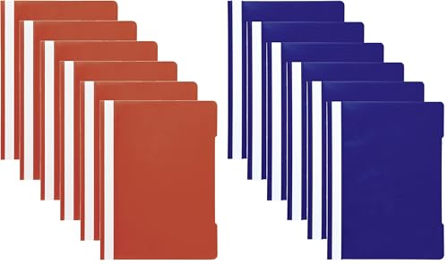 Papiertiger Schnellhefter Marke Brunnen PP für Schule und Büro (Schulqualität, Blau Rot, 12er Pack) von Papiertiger