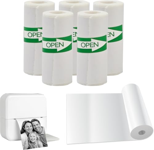 Thermodrucker Papierrollen, 57x30mm, 5 Rollen, Selbstklebend, BPA-frei, Kompatibel mit Peripage A6, GuKKK Thermodrucker Papierrollen, 57x30mm, 5 Rollen, Selbstklebend, BPA-frei, Kompatibel mit Peripage A6, GuKKK von Papp'n'Roll