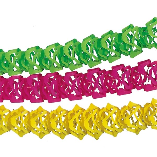 Girlanden Set in Neonfarben, 3er, jeweils 4m lang Girlanden Set in Neonfarben, 3er, jeweils 4m lang von Papstar