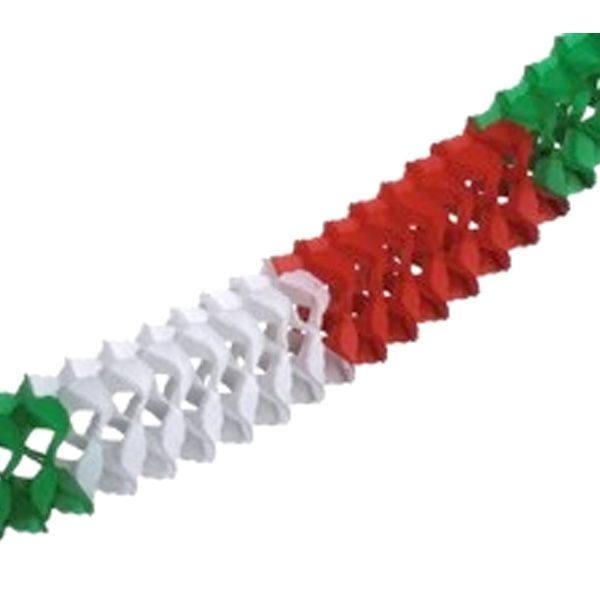 Papiergirlande, d=16 cm - 4m "grün/weiss/rot", Geburtstagsgirlande & Faschingsgirlande Papiergirlande, d=16 cm - 4m "grün/weiss/rot", Geburtstagsgirlande & Faschingsgirlande von Papstar