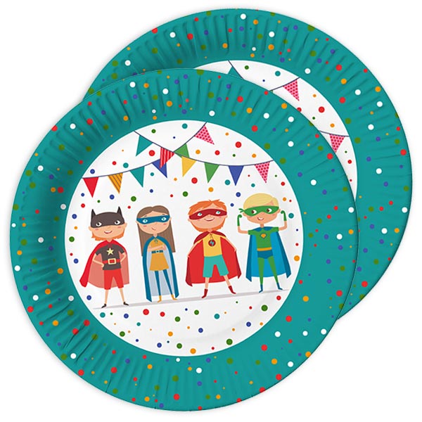 Partyteller Superhelden im 10er Pack, Ø 23cm Partyteller Superhelden im 10er Pack, Ø 23cm von Papstar