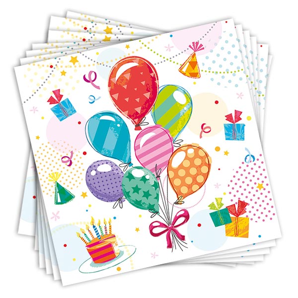 Servietten Ballons im 20er Pack, 33cm x 33cm Servietten Ballons im 20er Pack, 33cm x 33cm von Papstar