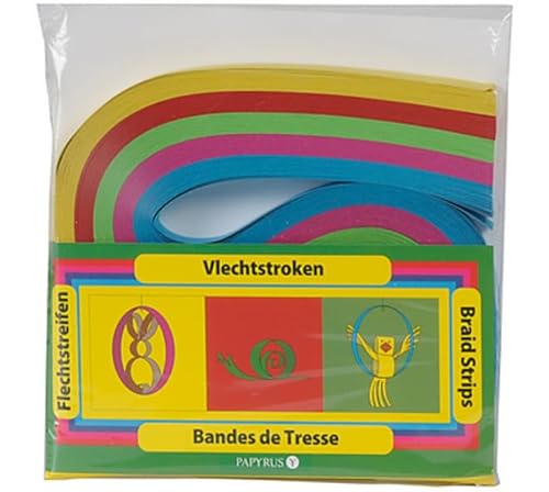 200 Quilling Papierstreifen, 5 Farben, sortiert, Bandlänge 48 cm, Breite 15 mm von Papyrus