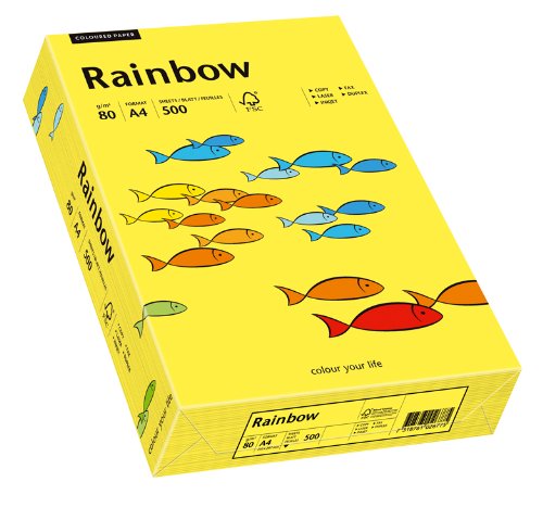 Papyrus 88042319 Drucker-/Kopierpapier, Bastelpapier Rainbow: 80 g/m², A4 500 Blatt, matt, mittelgelb von Papyrus