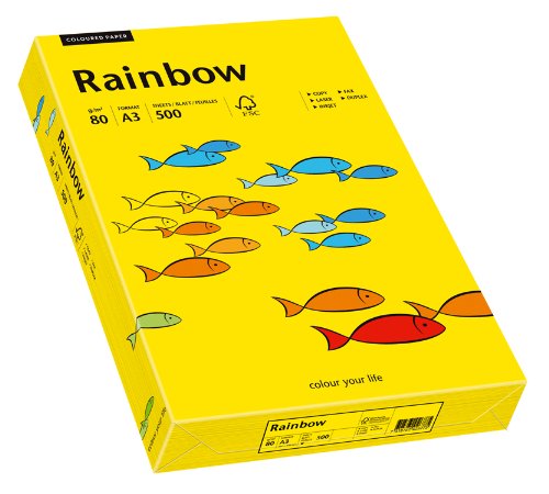 Papyrus 88042390 Drucker-/Kopierpapier farbig, Bastelpapier: Rainbow 80 g/m², A3, 500 Blatt, intensivgelb Papyrus 88042390 Drucker-/Kopierpapier farbig, Bastelpapier: Rainbow 80 g/m², A3, 500 Blatt, intensivgelb von Papyrus