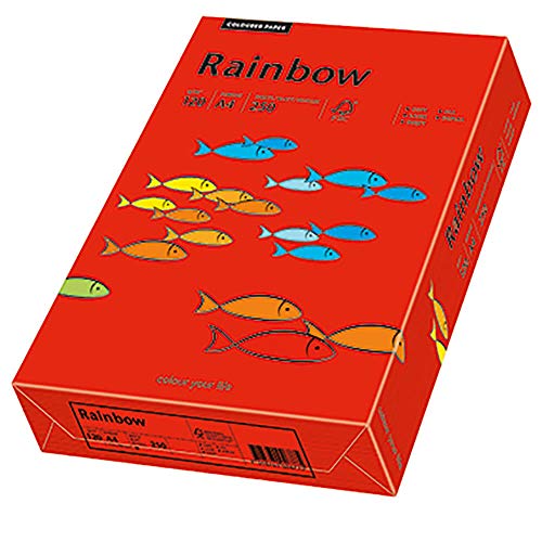 Papyrus 88042480 Drucker-/Kopierpapier farbig, Bastelpapier: Rainbow 120 g/m², A4 250 Blatt, matt, intensivrot von Papyrus