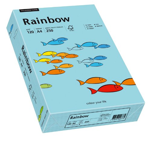 Papyrus 88042722 Drucker-/Kopierpapier farbig: Rainbow 120 g/m², A4 250 Blatt Buntpapier, Matt, Mittelblau Papyrus 88042722 Drucker-/Kopierpapier farbig: Rainbow 120 g/m², A4 250 Blatt Buntpapier, Matt, Mittelblau von Papyrus