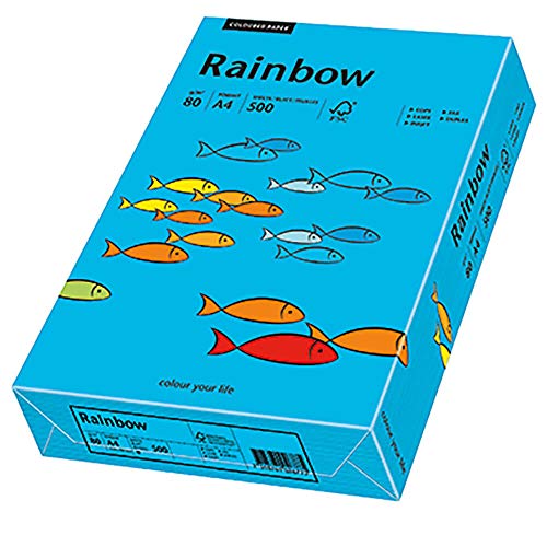 Papyrus 88042739 Drucker-/Kopierpapier farbig, Bastelpapier: Rainbow 80 g/m², A4 500 Blatt, Buntpapier, matt, blau von inapa