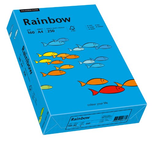 Papyrus 88042769 Druckerpapier Rainbow 160 g/m², A4 250 Blatt intensivblau von Papyrus