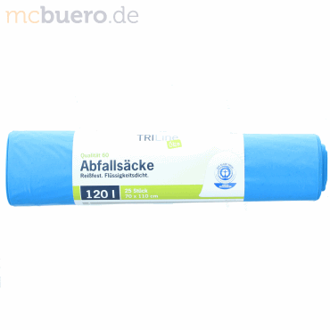 Papyrus Öko-Abfallsäcke Triline 120 Liter 40 g/qm blau VE=25 Stück von Papyrus