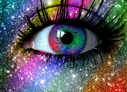 ParNarZar 5D Diamond Painting Eckige Steine Gefärbte Augen 25x35cm für Eingang, Haus, Wand, Wohnstub Und Treppe Dekoration von ParNarZar