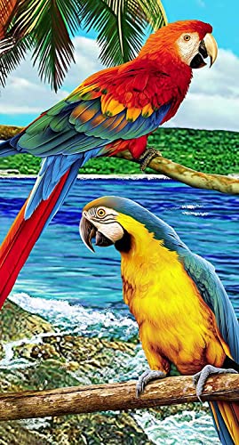 ParNarZar 5D Diamond Painting Eckige Steine Parrot paar 40x65cm für Eingang, Haus, Wand, Wohnstub Und Treppe Dekoration von ParNarZar