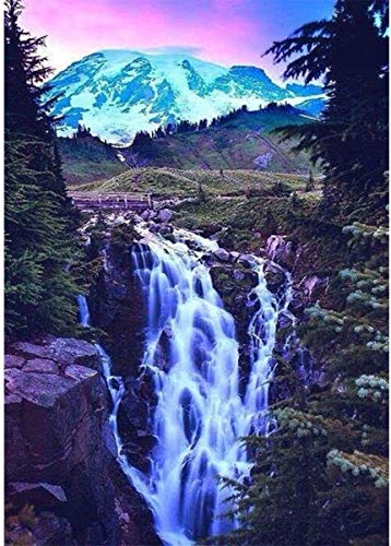 ParNarZar 5D Diamond Painting Eckige Steine Wasserfall-Szenerie 40x50cm für Eingang, Haus, Wand, Wohnstub Und Treppe Dekoration von ParNarZar