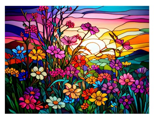 ParNarZar Diamond Painting Set für Erwachsene Blümchen 35x45cm Klein Eckige Steine vollbild set für Küche, Speisesaal, Wohnstub, Schlafzimmer, Eingangshalle, Treppe von ParNarZar
