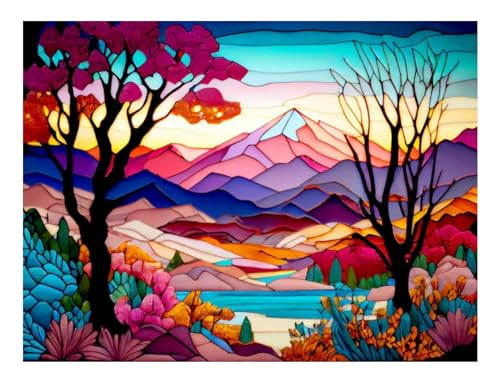 ParNarZar 5D Diamond Painting bilder - Glasgemalte Landschaft - 35x45cm Klein Eckige Steine vollbild set für Küche, Speisesaal, Wohnstub, Schlafzimmer, Eingangshalle, Treppe ParNarZar 5D Diamond Painting bilder - Glasgemalte Landschaft - 35x45cm Klein Eckige Steine vollbild set für Küche, Speisesaal, Wohnstub, Schlafzimmer, Eingangshalle, Treppe von ParNarZar
