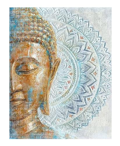 ParNarZar Diamond Painting Set für Erwachsene Halbgesichtiger Buddha 35x45cm Klein Eckige Steine vollbild set für Küche, Speisesaal, Wohnstub, Schlafzimmer, Eingangshalle, Treppe von ParNarZar