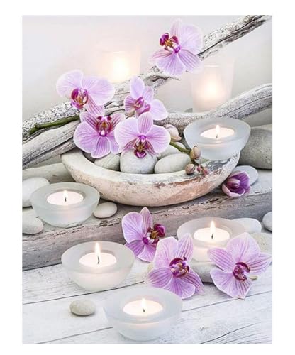 ParNarZar Diamond Painting Set für Erwachsene Pinke Phalaenopsis 35x45cm Klein Eckige Steine vollbild set für Küche, Speisesaal, Wohnstub, Schlafzimmer, Eingangshalle, Treppe von ParNarZar